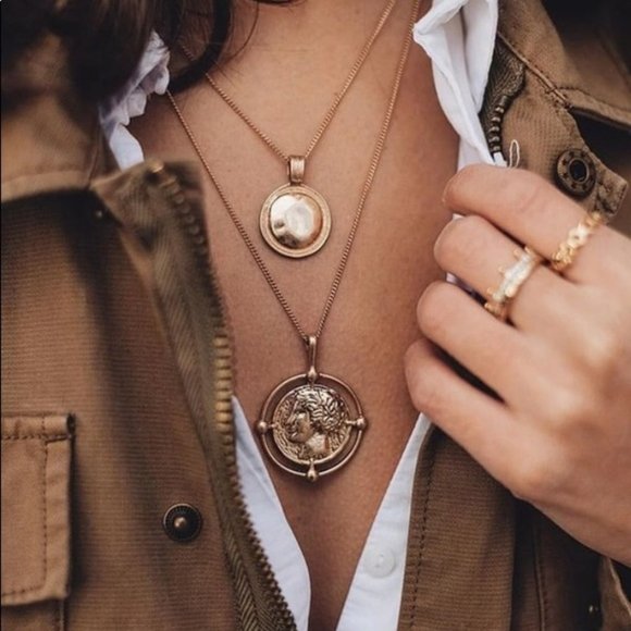 Jewelry - Portrait Coin Layered Necklace